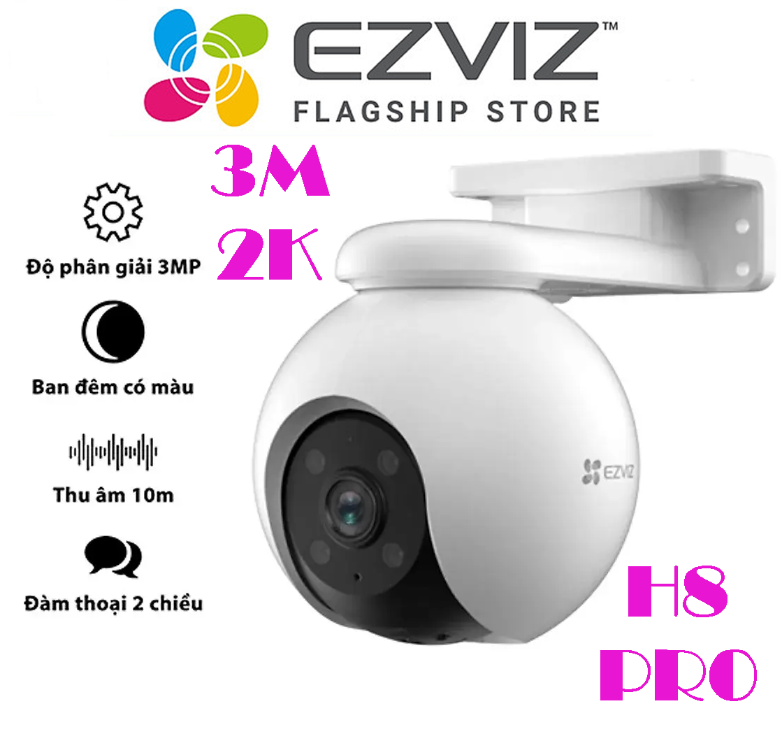 Camera Wifi EZVIZ H8 Pro 2K 3MP có màu ban đêm đàm thoại 2 chiều